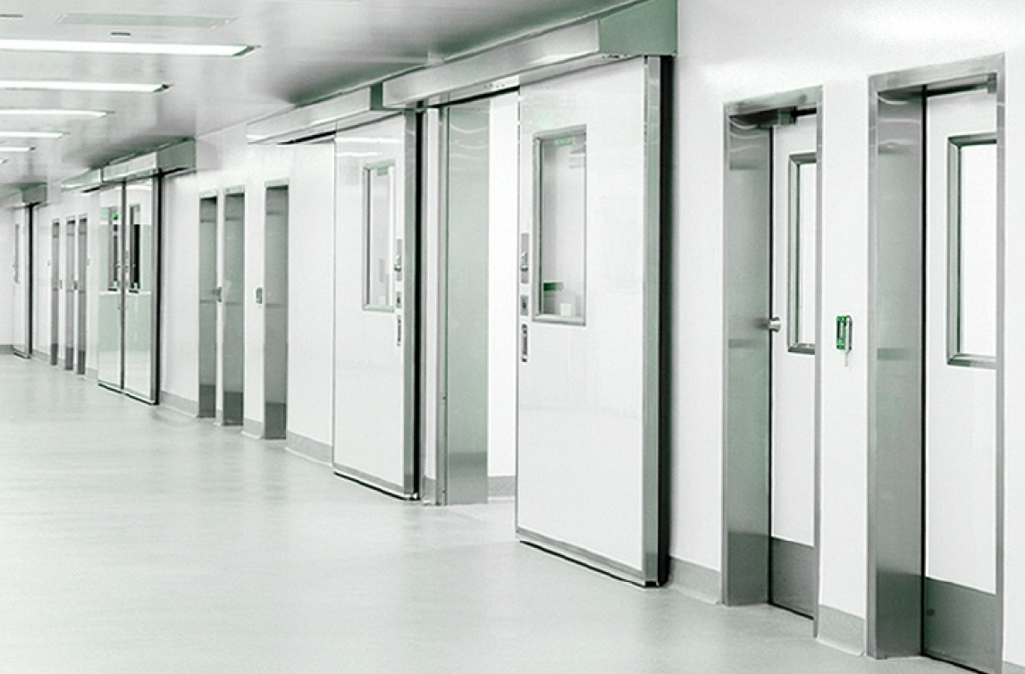 What are the different types of cleanroom doors